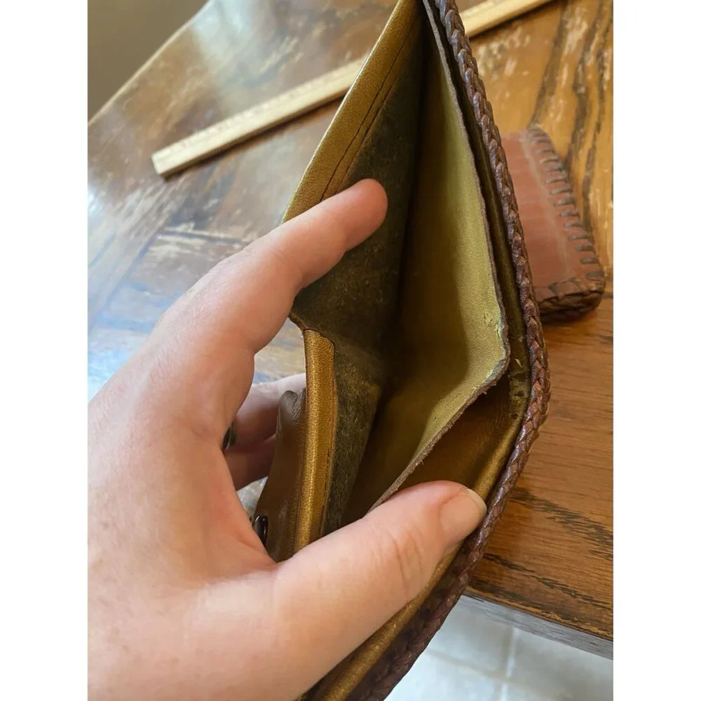 Set Of Two Custom Handcrafted Vintage Leather Wallets